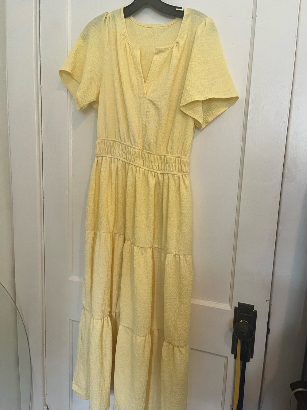 Light Yellow Tiered Maxi Dress